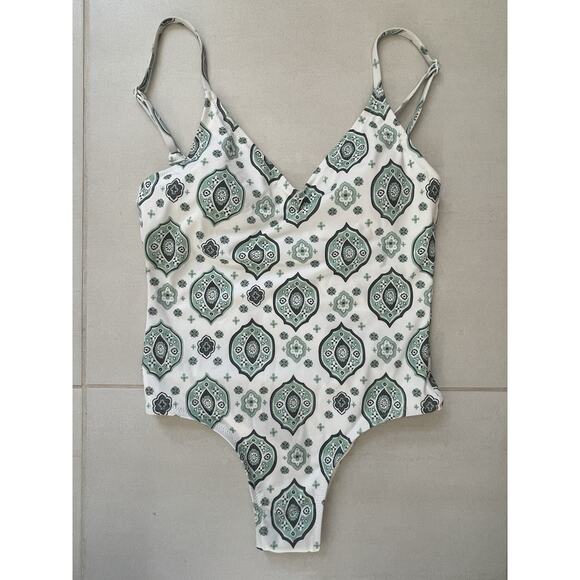 Quiksilver Swim One Piece Swimsuit Geometric Print Swimwear - Picture 1 of 9